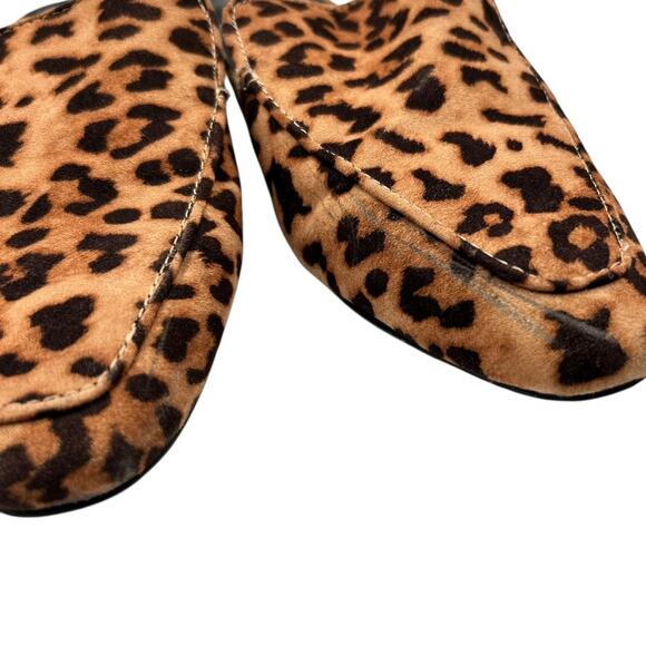 A New Day Women's Brown Suede Leopard Print Slip On Mules Size 7.5 - Picture 6 of 11